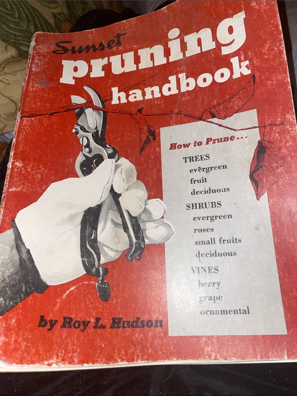 Sunset Pruning Handbook by Roy L. Hudson - Red Cover